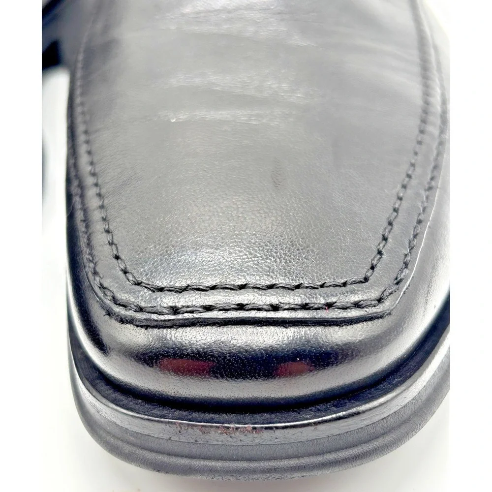 Monte Rosso Loafers Dress Shoes Mens Size 10 Black Leather Slip On Made in Italy